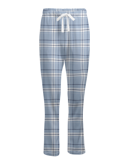 Boxercraft Ladies Henley Flannel Pants Sky Blue Flannel Pants with Custom Text/Logo