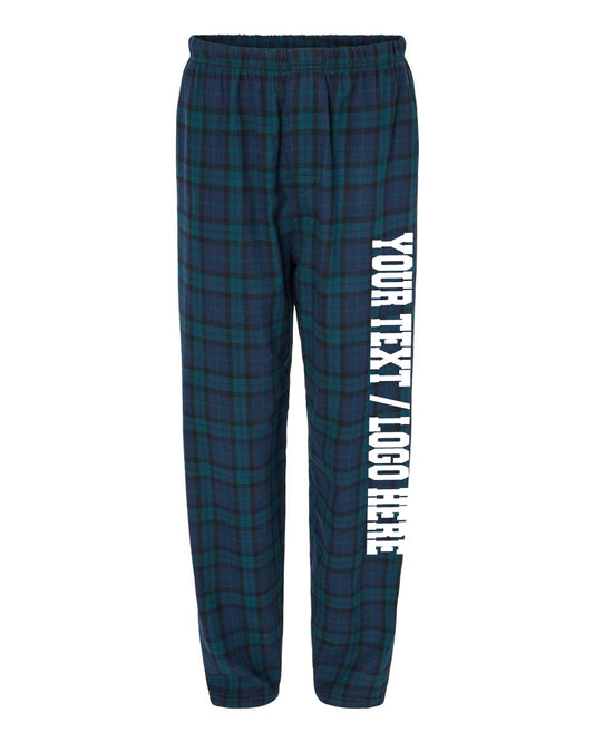 Boxercraft Unisex and Youth Flannel Pants Scottish Tartan Flannel Pants with Custom Text