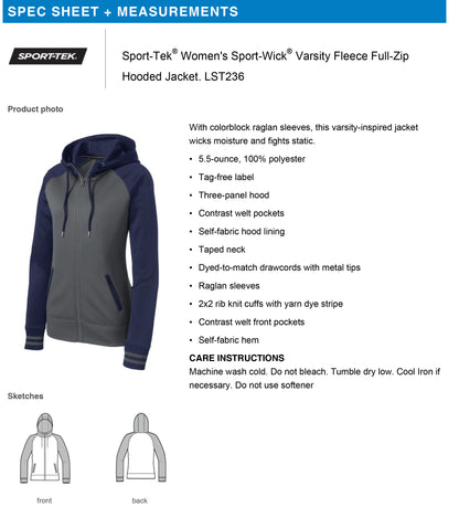 Stage Right Sport-Tek® Women's Sport-Wick® Varsity Fleece Full-Zip Hooded Jacket