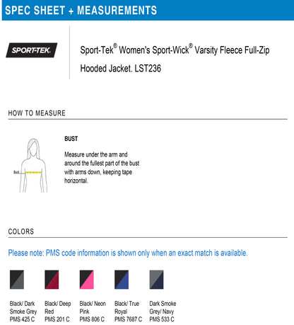 Stage Right Sport-Tek® Women's Sport-Wick® Varsity Fleece Full-Zip Hooded Jacket