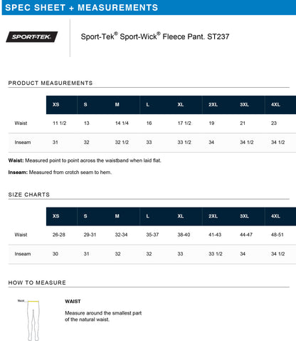Stage Right ST237  Sport-Tek® Sport-Wick® Fleece Pant