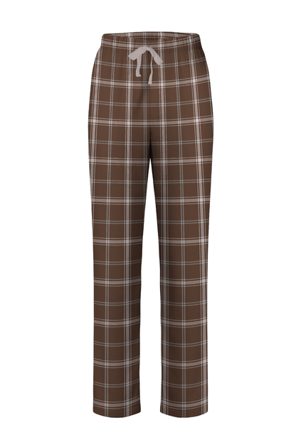 Boxercraft Ladies Haley Flannel Pants Brown Color Pants with Custom Text
