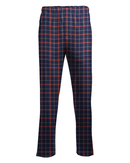 Boxercraft Unisex Flannel Pants Varsity Navy Orange Flannel Pants with Custom Text