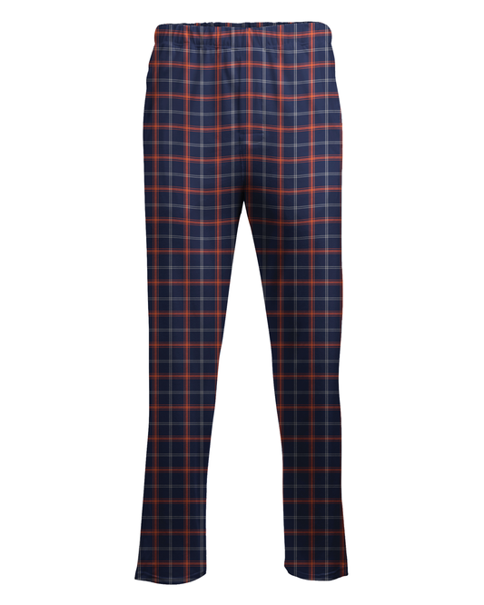 Boxercraft Unisex Flannel Pants Varsity Navy Orange Flannel Pants with Custom Text