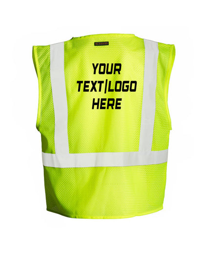 Kishigo - 4 Pocket Hook-and-Loop Mesh Vest - 1083-1084 Custom w/ Solid or Reflective Print
