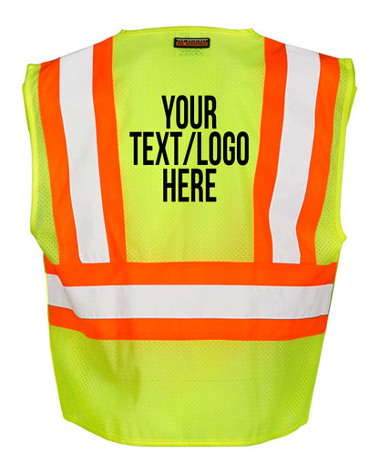 Kishigo - Contrasting Mesh Breakaway Vest - 1174-1176 Custom w/ Solid or Reflective Print
