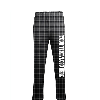 Boxercraft Unisex Flannel Pants Grey and Black Flannel Pants with Custom Text