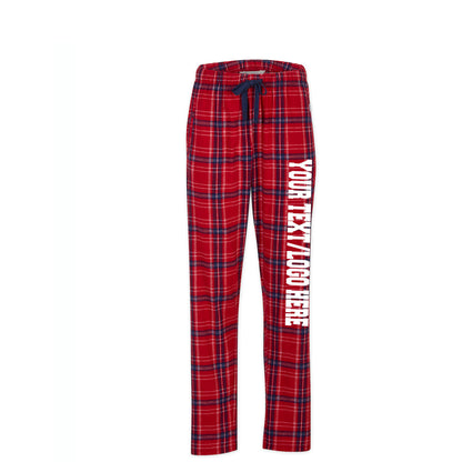 Boxercraft Ladies Henley Flannel Pants Brick Red Flannel Pants with Custom Text/Logo