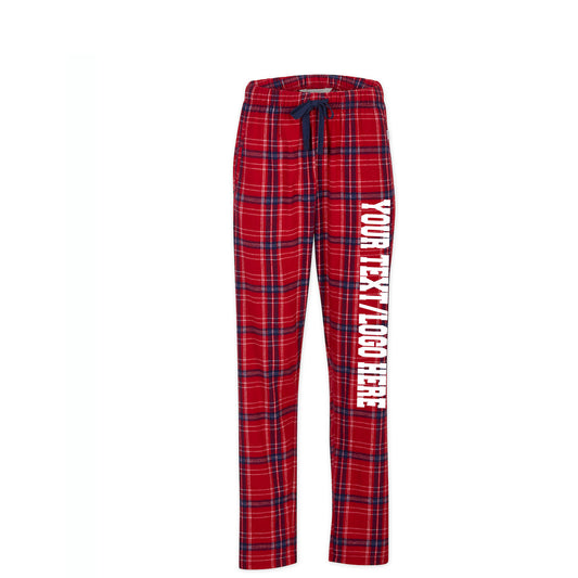 Boxercraft Ladies Henley Flannel Pants Brick Red Flannel Pants with Custom Text/Logo