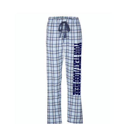 Boxercraft Ladies Henley Flannel Pants Carolina Navy Flannel Pants with Custom Text/Logo