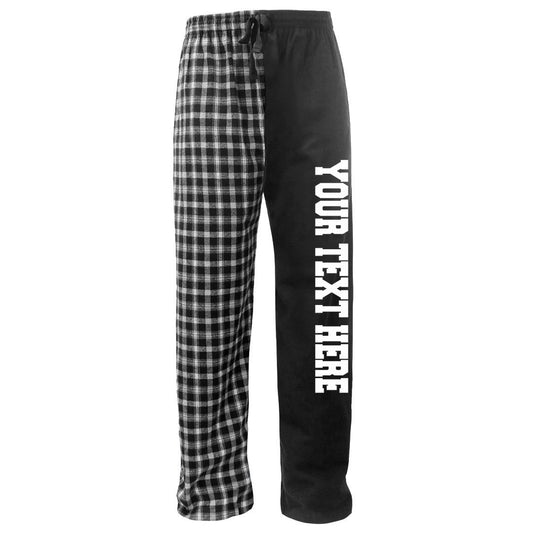 Pennant Halftime Adult and Youth Unisex Flannel Pants Black and White Flannel Pants