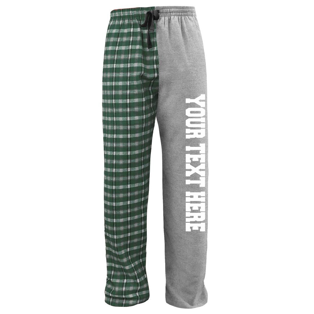 Pennant Halftime Adult and Youth Unisex Flannel Pants Forest Green and White Flannel Pants