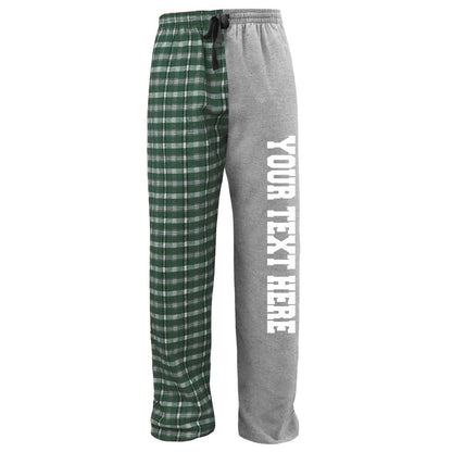 Pennant Halftime Adult and Youth Unisex Flannel Pants Forest Green and White Flannel Pants