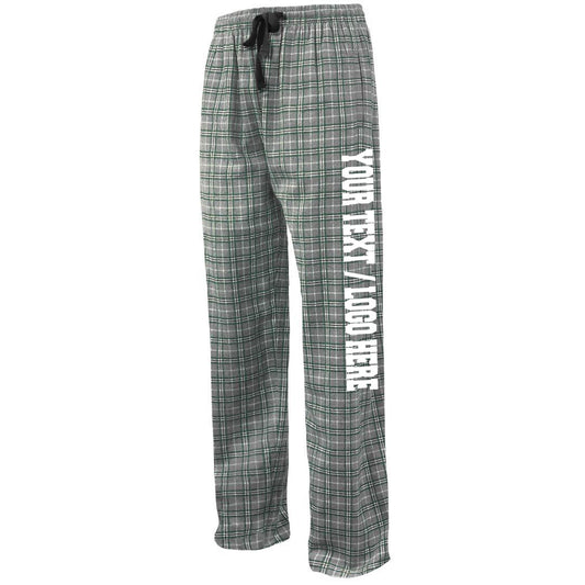 Pennant Adult and Youth Unisex Flannel Pants Grey Forest Flannel Pants with Custom Text