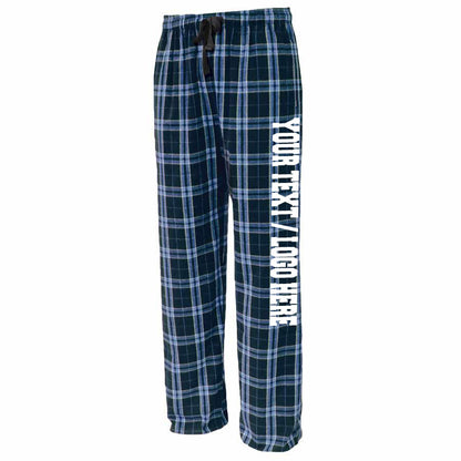 Pennant Adult and Youth Unisex Flannel Pants Columbia and Navy Flannel Pants with Custom Text