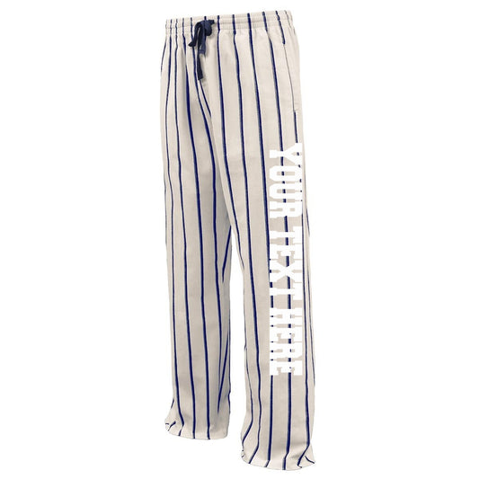 Pennant Baseline Adult and Youth Unisex Flannel Pants Cream and Navy Flannel Pants