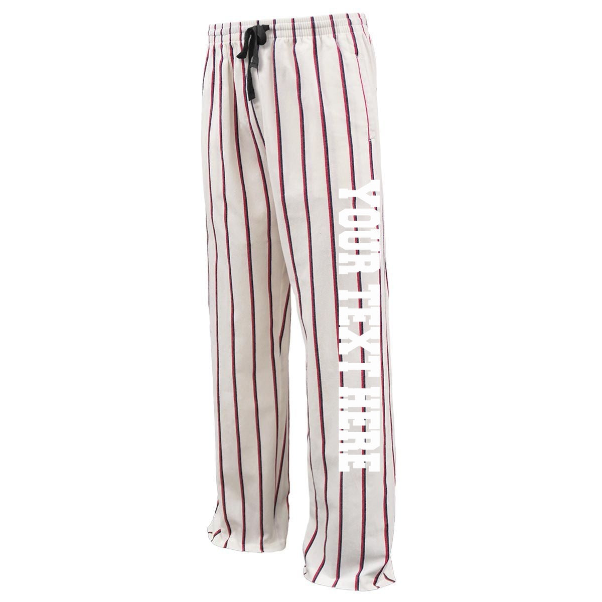 Pennant Baseline Adult and Youth Unisex Flannel Pants Cream and Red Flannel Pants