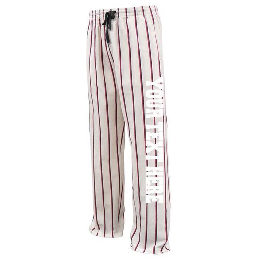 Pennant Baseline Adult and Youth Unisex Flannel Pants Cream and Red Flannel Pants
