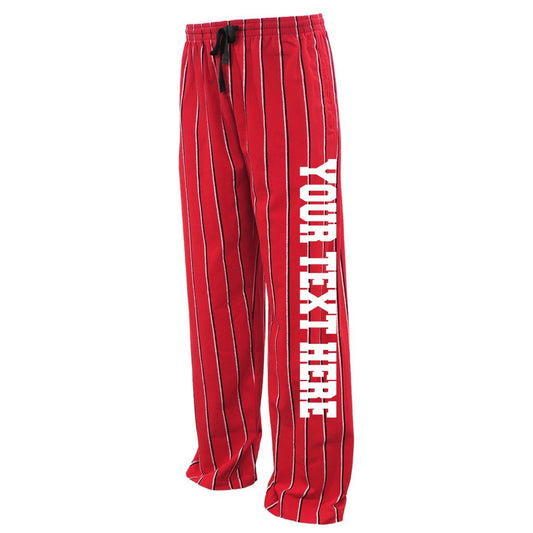 Pennant Baseline Adult and Youth Unisex Flannel Pants Red and White Flannel Pants