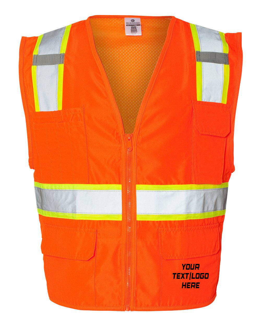 Kishigo - Ultra-Cool™ Solid Front Vest with Mesh Back - 1163-1164 Custom w/ Solid or Reflective Print