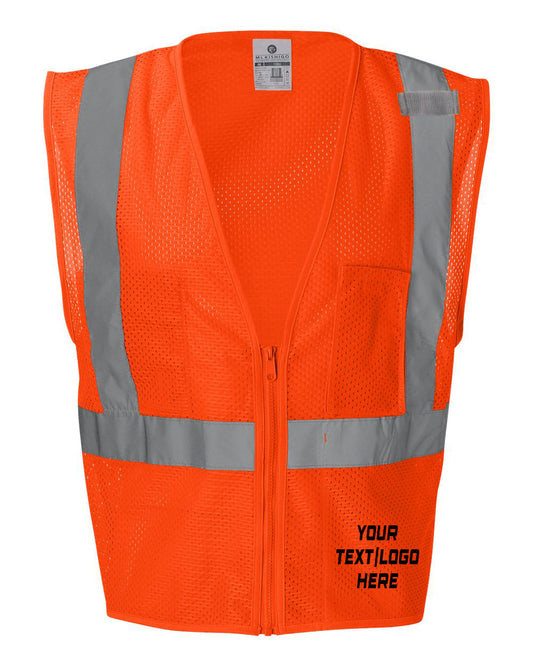 Kishigo - Ultra-Cool™ Mesh Vest with Pockets - 1085-1086 Custom w/ Solid or Reflective Print