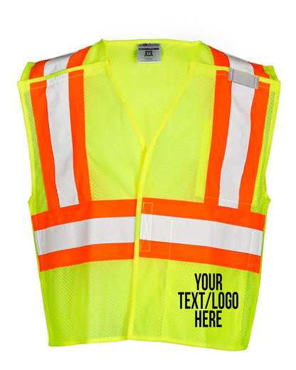 Kishigo - Contrasting Mesh Breakaway Vest - 1174-1176 Custom w/ Solid or Reflective Print