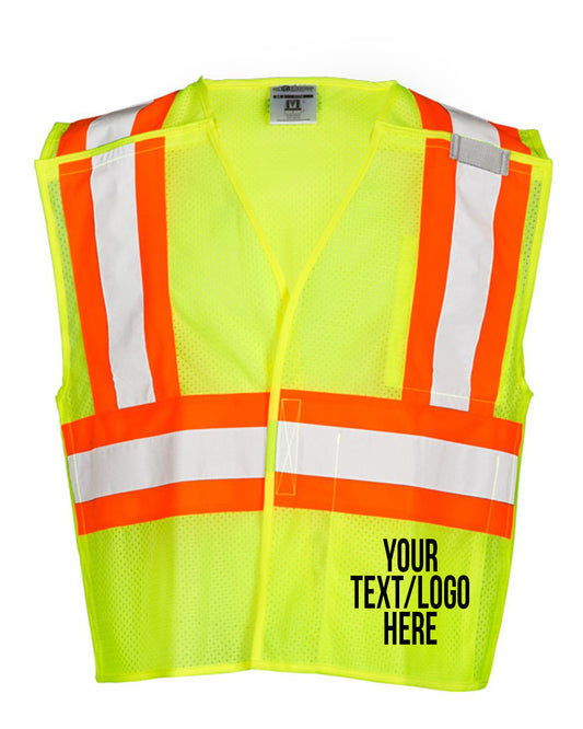 Kishigo - Contrasting Mesh Breakaway Vest - 1174-1176 Custom w/ Solid or Reflective Print