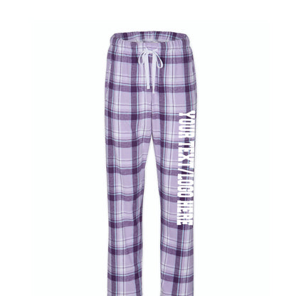 Boxercraft Ladies Henley Flannel Pants Lavender Flannel Pants with Custom Text