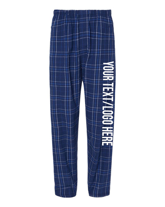Boxercraft Unisex Flannel Pants Navy Field Day Flannel Pants with Custom Text