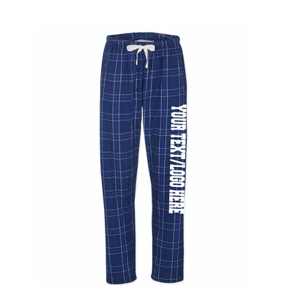 Boxercraft Ladies Henley Flannel Pants Navy Field Day Flannel Pants with Custom Text/Logo