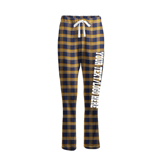 Boxercraft Ladies Henley Flannel Pants Navy Gold McIntosh Flannel Pants with Custom Text/Logo