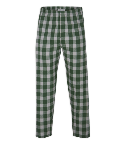 Boxercraft Unisex Flannel Pants Green and Oxford Buffalo Flannel Pants with Custom Text