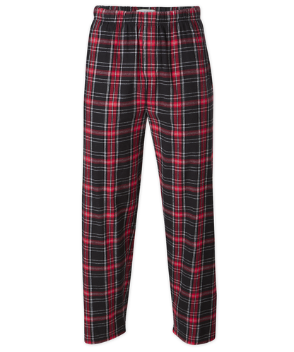 Boxercraft Unisex Flannel Pants Kingston Black Red Flannel Pants with Custom Text