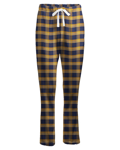 Boxercraft Ladies Henley Flannel Pants Navy Gold McIntosh Flannel Pants with Custom Text/Logo