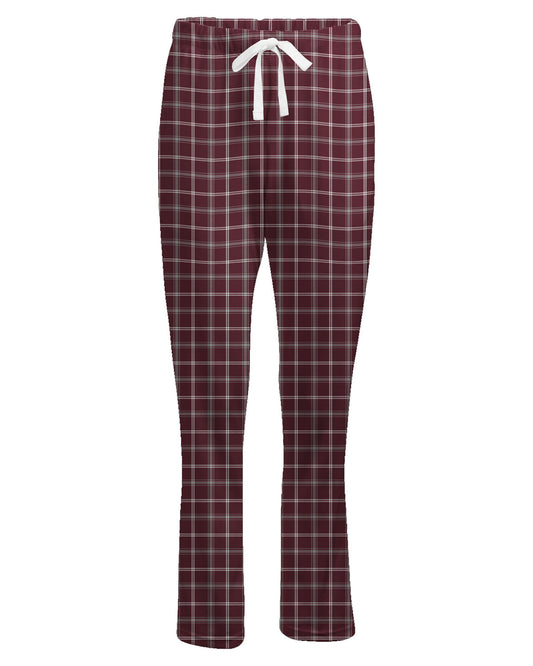 Boxercraft Ladies Henley Flannel Pants Varsity Maroon Flannel Pants with Custom Text/Logo
