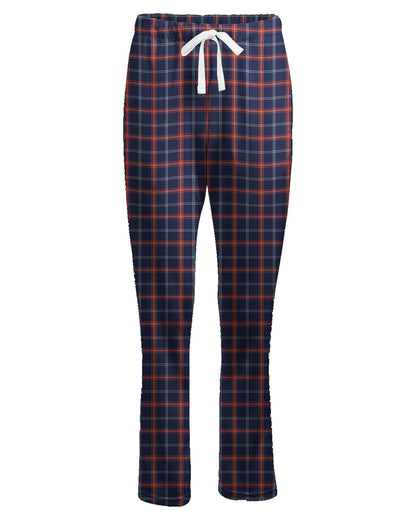 Boxercraft Ladies Henley Flannel Pants Varsity Navy Orange Flannel Pants with Custom Text/Logo