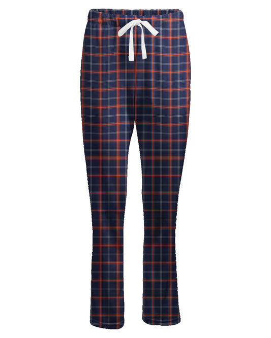 Boxercraft Ladies Henley Flannel Pants Varsity Navy Orange Flannel Pants with Custom Text/Logo