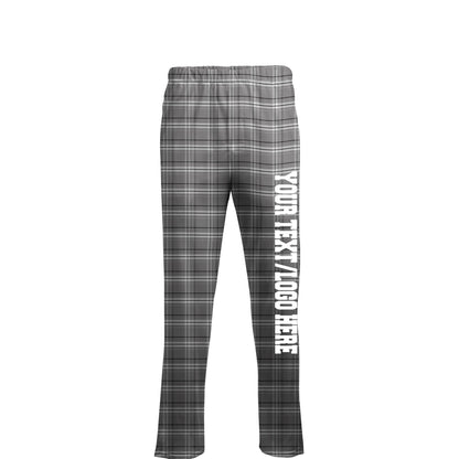 Boxercraft Unisex Flannel Pants Oxford Grey Black White Flannel Pants with Custom Text