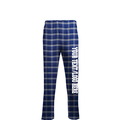 Boxercraft Unisex Flannel Pants Royal Blue Caring Flannel Pants with Custom Text