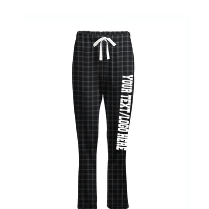 Boxercraft Ladies Henley Flannel Pants Varsity Black Flannel Pants w/ Custom Text/Logo