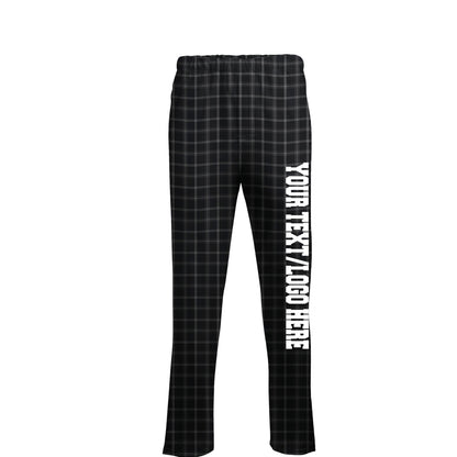 Boxercraft Unisex Flannel Pants Varsity Black Flannel Pants with Custom Text