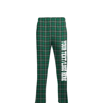 Boxercraft Unisex Flannel Pants Varsity Green Flannel Pants with Custom Text