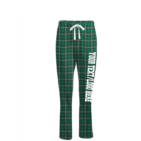 Boxercraft Ladies Henley Flannel Pants Varsity Green Flannel Pants with Custom Text/Logo