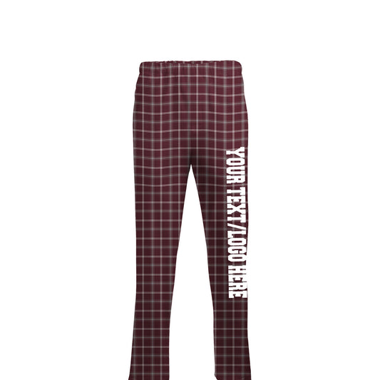 Boxercraft Unisex Flannel Pants Varsity Maroon Flannel Pants with Custom Text