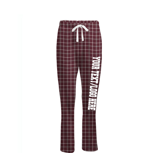 Boxercraft Ladies Henley Flannel Pants Varsity Maroon Flannel Pants with Custom Text/Logo