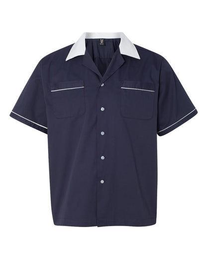 Hilton HP2244 Bowling Shirt Navy with White Trim Custom Text or Design