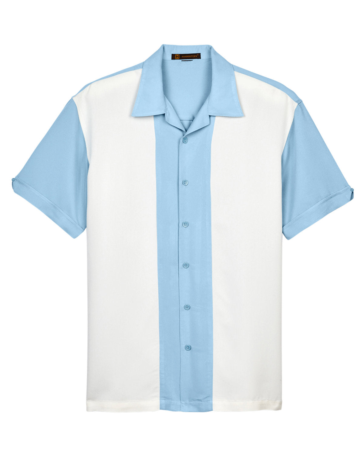 Harriton M575 Bowling Shirt Cloud Blue- Custom Text or Design